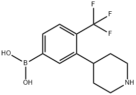 3-(Piperidin-4-yl)-4-trifluoromethylphenylboronic acid 구조식 이미지