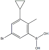 3-Bromo-5-cyclopropyl-6-methylphenylboronic acid 구조식 이미지