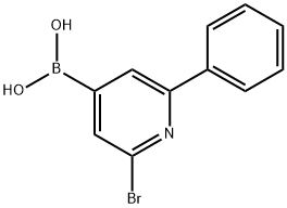 2-Bromo-6-phenylpyridine-4-boronic acid 구조식 이미지