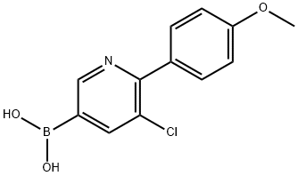 5-Chloro-6-(4-methoxyphenyl)pyridine-3-boronic acid 구조식 이미지