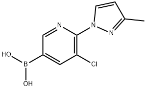 5-Chloro-6-(3-methyl-1H-pyrazol-1-yl)pyridine-3-boronic acid 구조식 이미지