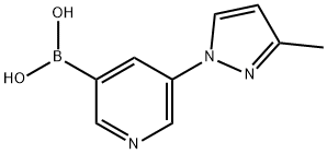 5-(3-Methyl-1H-pyrazol-1-yl)pyridine-3-boronic acid 구조식 이미지