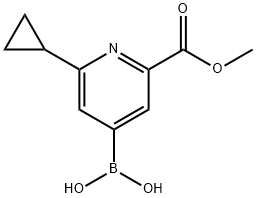 [2-(METHOXYCARBONYL)-6-(CYCLOPROPYL)PYRIDIN-4-YL]BORONIC ACID Structure
