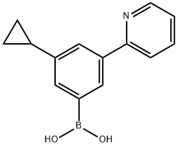 3-(Pyridin-2-yl)-5-cyclopropylphenylboronic acid 구조식 이미지