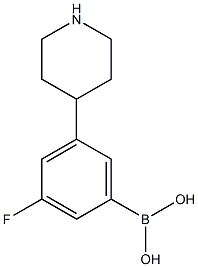 3-Fluoro-5-(piperidin-4-yl)phenylboronic acid Structure