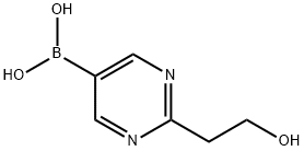 2-(2-Hydroxyethyl)pyrimidine-5-boronic acid 구조식 이미지