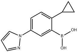 2-Cyclopropyl-5-(1H-pyrazol-1-yl)phenylboronic acid 구조식 이미지