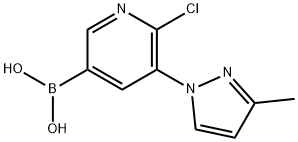 6-Chloro-5-(3-methyl-1H-pyrazol-1-yl)pyridine-3-boronic acid 구조식 이미지