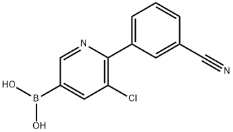5-Chloro-6-(3-cyanophenyl)pyridine-3-boronic acid 구조식 이미지