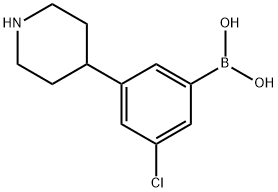 3-Chloro-5-(piperidin-4-yl)phenylboronic acid Structure
