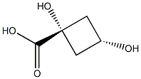 trans-1,3-dihydroxycyclobutane-1-carboxylic acid Structure