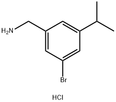 (3-Bromo-5-isopropylphenyl)methanamine hydrochloride Structure