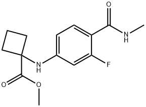 methyl 1-((3-fluoro-4-(methylcarbamoyl)phenyl)amino) cyclobutanecarboxylate Structure