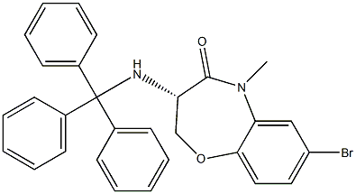 (3S)-7-bromo-5-methyl-3-(tritylamino)-2,3-dihydro-1,5-benzoxazepin-4-one Structure