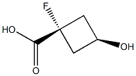 cis-1-fluoro-3-hydroxycyclobutane-1-carboxylic acid 구조식 이미지