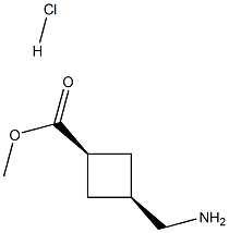 methyl cis-3-(aminomethyl)cyclobutane-1-carboxylate hydrochloride 구조식 이미지