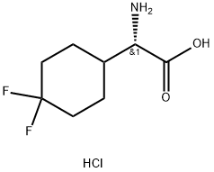 (2S)-2-amino-2-(4,4-difluorocyclohexyl)acetic acid hydrochloride Structure