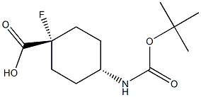 trans-4-{[(tert-butoxy)carbonyl]amino}-1-fluorocyclohexane-1-carboxylic acid Structure