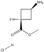 methyl cis-3-amino-1-fluorocyclobutane-1-carboxylate hydrochloride Structure