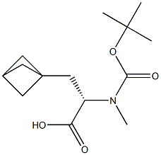 (S)-3-(bicyclo[1.1.1]pentan-1-yl)-2-(tert-butoxycarbonyl(methyl)amino)propanoic acid Structure