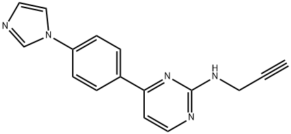 4-[4-(1H-Imidazol-1-yl)phenyl]-N-2-propyn-1-yl-2-pyrimidinamine 구조식 이미지