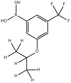 (3-((propan-2-yl-d7)oxy)-5-(trifluoromethyl)phenyl)boronic acid 구조식 이미지