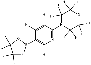 4-(5-(4,4,5,5-tetramethyl-1,3,2-dioxaborolan-2-yl)pyridin-2-yl-3,4,6-d3)morpholine-2,2,3,3,5,5,6,6-d8 Structure