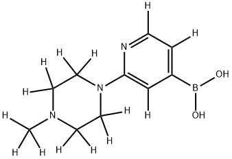 (2-(4-(methyl-d3)piperazin-1-yl-2,2,3,3,5,5,6,6-d8)pyridin-4-yl-3,5,6-d3)boronic acid 구조식 이미지