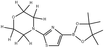 4-(4-(4,4,5,5-tetramethyl-1,3,2-dioxaborolan-2-yl)thiazol-2-yl)morpholine-2,2,3,3,5,5,6,6-d8 Structure