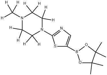 2-(4-(methyl-d3)piperazin-1-yl-2,2,3,3,5,5,6,6-d8)-5-(4,4,5,5-tetramethyl-1,3,2-dioxaborolan-2-yl)thiazole Structure