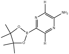 5-(4,4,5,5-tetramethyl-1,3,2-dioxaborolan-2-yl)pyrazin-3,6-d2-2-amine 구조식 이미지