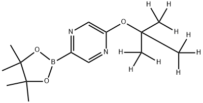 2-((2-(methyl-d3)propan-2-yl-1,1,1,3,3,3-d6)oxy)-5-(4,4,5,5-tetramethyl-1,3,2-dioxaborolan-2-yl)pyrazine Structure