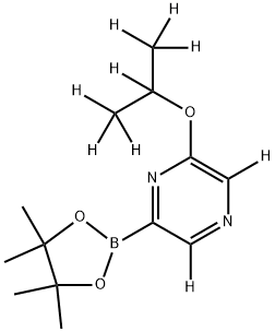 2-((propan-2-yl-d7)oxy)-6-(4,4,5,5-tetramethyl-1,3,2-dioxaborolan-2-yl)pyrazine-3,5-d2 Structure