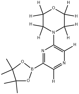 4-(6-(4,4,5,5-tetramethyl-1,3,2-dioxaborolan-2-yl)pyrazin-2-yl-3,5-d2)morpholine-2,2,3,3,5,5,6,6-d8 Structure