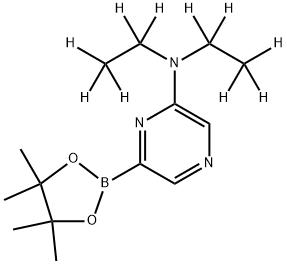 N,N-bis(ethyl-d5)-6-(4,4,5,5-tetramethyl-1,3,2-dioxaborolan-2-yl)pyrazin-2-amine 구조식 이미지