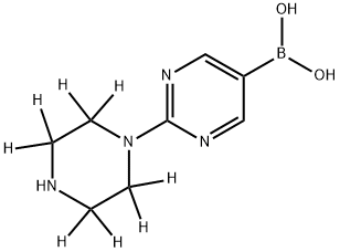 (2-(piperazin-1-yl-2,2,3,3,5,5,6,6-d8)pyrimidin-5-yl)boronic acid 구조식 이미지