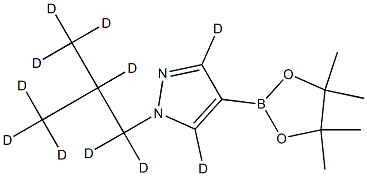 1-(2-(methyl-d3)propyl-1,1,2,3,3,3-d6)-4-(4,4,5,5-tetramethyl-1,3,2-dioxaborolan-2-yl)-1H-pyrazole-3,5-d2 구조식 이미지