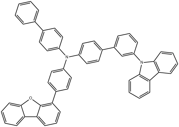 Biphenyl-4-yl-(3'-carbazol-9-yl-biphenyl-4-yl)-(4-dibenzofuran-4-yl-phenyl)-amine Structure