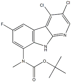 tert-butyl (3,4-dichloro-6-fluoro-9H-pyrido[2,3-b]indol-8-yl)(methyl)carbamate Structure