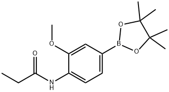 N-(2-methoxy-4-(4,4,5,5-tetramethyl-1,3,2-dioxaborolan-2-yl)phenyl)propionamide Structure