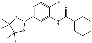 N-(2-chloro-5-(4,4,5,5-tetramethyl-1,3,2-dioxaborolan-2-yl)phenyl)cyclohexanecarboxamide 구조식 이미지