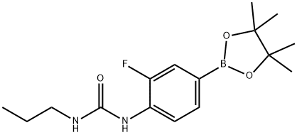 1-(2-fluoro-4-(4,4,5,5-tetramethyl-1,3,2-dioxaborolan-2-yl)phenyl)-3-propylurea 구조식 이미지