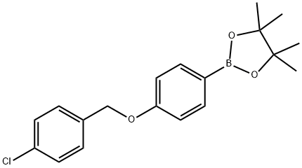 1,3,2-Dioxaborolane, 2-[4-[(4-chlorophenyl)methoxy]phenyl]-4,4,5,5-tetramethyl- 구조식 이미지