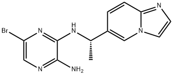 2,3-Pyrazinediamine, 5-bromo-N3-[(1S)-1-imidazo[1,2-a]pyridin-6-ylethyl]- Structure