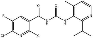 2,6-dichloro-5-fluoro-N-((2-isopropyl-4-methylpyridin-3-yl)carbamoyl)nicotinamide 구조식 이미지
