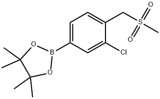 1,3,2-Dioxaborolane, 2-[3-chloro-4-[(methylsulfonyl)methyl]phenyl]-4,4,5,5-tetramethyl- Structure