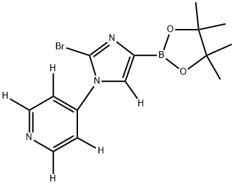 4-(2-bromo-4-(4,4,5,5-tetramethyl-1,3,2-dioxaborolan-2-yl)-1H-imidazol-1-yl-5-d)pyridine-2,3,5,6-d4 Structure