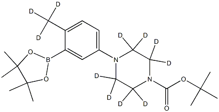 tert-butyl 4-(4-(methyl-d3)-3-(4,4,5,5-tetramethyl-1,3,2-dioxaborolan-2-yl)phenyl)piperazine-1-carboxylate-2,2,3,3,5,5,6,6-d8 Structure