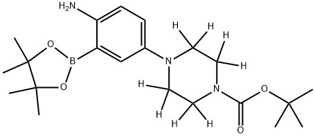 tert-butyl 4-(4-amino-3-(4,4,5,5-tetramethyl-1,3,2-dioxaborolan-2-yl)phenyl)piperazine-1-carboxylate-2,2,3,3,5,5,6,6-d8 구조식 이미지
