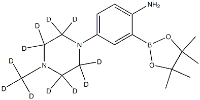 4-(4-(methyl-d3)piperazin-1-yl-2,2,3,3,5,5,6,6-d8)-2-(4,4,5,5-tetramethyl-1,3,2-dioxaborolan-2-yl)aniline Structure